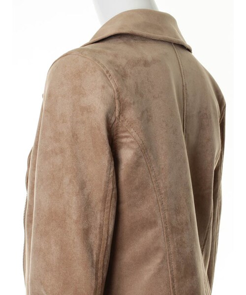 31 Sons de mode（トランテアン　ソン　ドゥ　モード）の「≪秋物ポイント2倍≫スエードライダースジャケット（ジャケット/アウター・レディース・ブラック/ベージュ/キャメル・36/38）」の9枚目の写真