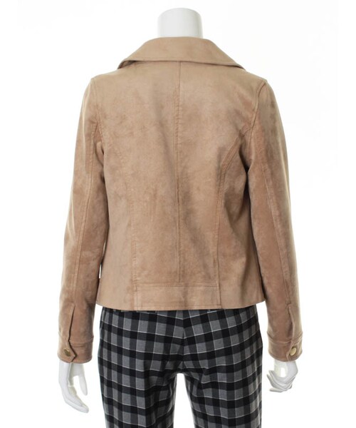 31 Sons de mode（トランテアン　ソン　ドゥ　モード）の「≪秋物ポイント2倍≫スエードライダースジャケット（ジャケット/アウター・レディース・ブラック/ベージュ/キャメル・36/38）」の6枚目の写真