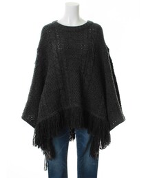 31 Sons de mode | ≪秋物ポイント2倍≫フリンジニットポンチョ(トップス)