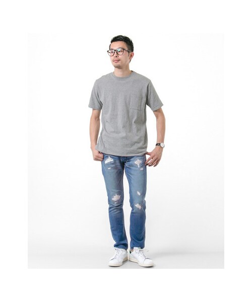 URBAN RESEARCH（アーバンリサーチ）の「JP MADE 丸胴ポケットTシャツ（トップス・メンズ・WHITE/GREY.H/BLACK・S/M/L）」の5枚目の写真