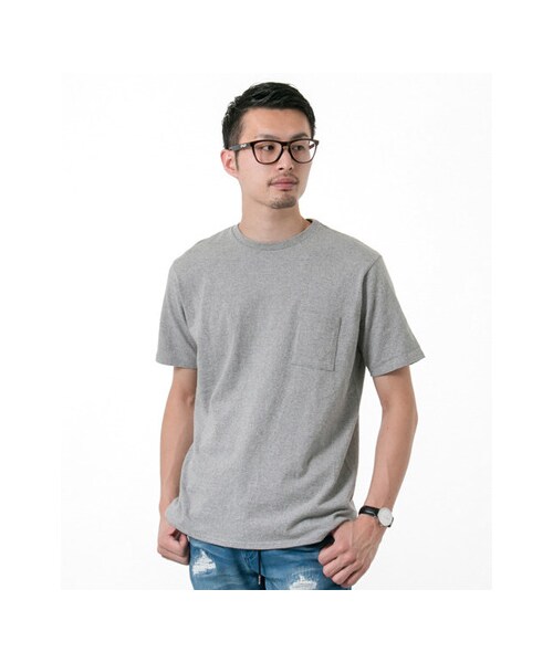 URBAN RESEARCH（アーバンリサーチ）の「JP MADE 丸胴ポケットTシャツ（トップス・メンズ・WHITE/GREY.H/BLACK・S/M/L）」の4枚目の写真