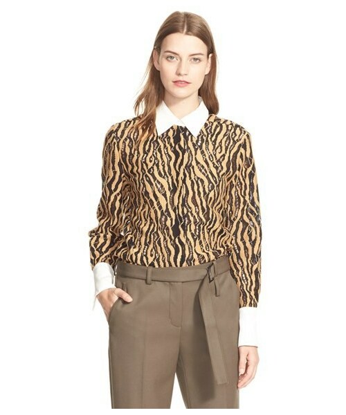 3.1 Phillip Lim - 3.1 Phillip Lim シルク100% カシュクール シフォンブラウス 3.1 Phillip Lim Womens Blouson Sleeve Silk Top, 2, Pink at