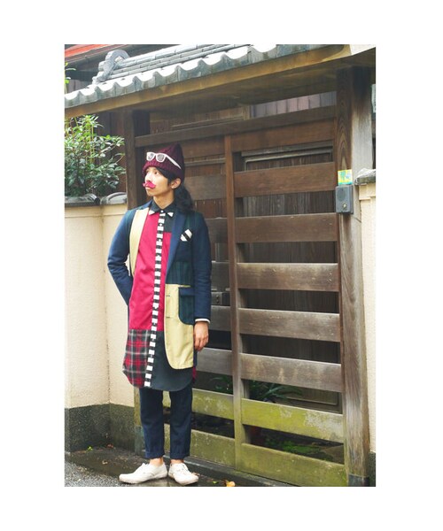 NIRAME.CO（ニラメッコ）の「【残り1枚】すれ違いしゃつ。 バーガンディ（シャツ/ブラウス・メンズ・その他）」の4枚目の写真