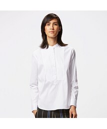 UNIQLO | WOMEN スーピマコットンスタンドシャツ（長袖）(シャツ/ブラウス)