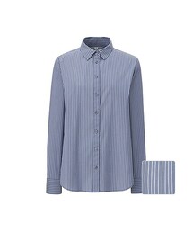 UNIQLO | WOMEN スーピマコットンストレッチストライプシャツ（長袖）(シャツ/ブラウス)