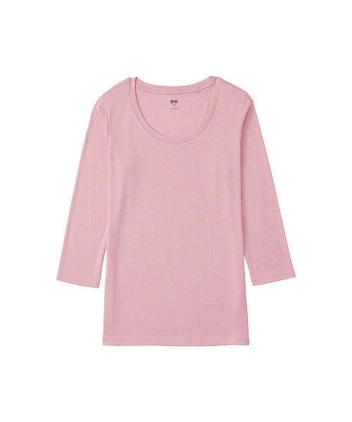 UNIQLO(ユニクロ)の「WOMEN スーピマコットンモダールクルーネックT(7分袖)(Tシャツ/カットソー・レディース・PINK/BLUE/RED/PURPLE・S/3XL/L/XL/XXL/M)」の5枚目の写真