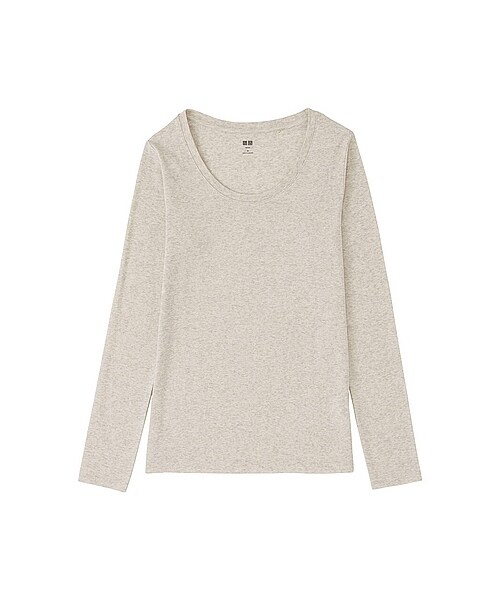 UNIQLO（ユニクロ）の「WOMEN スーピマコットンモダールクルーネックT（長袖）（Tシャツ/カットソー・レディース・WINE/LIGHT PURPLE/DARK GREEN/DARK GRAY/NATURAL/BLUE/PINK・S/M/3XL/XXL/XL/L）」の3枚目の写真