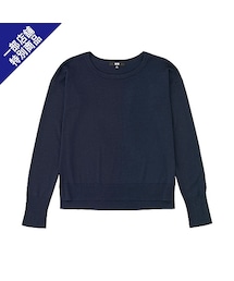 UNIQLO | WOMEN エクストラファインメリノクルーネックセーター（長袖）＋E(ニット/セーター)