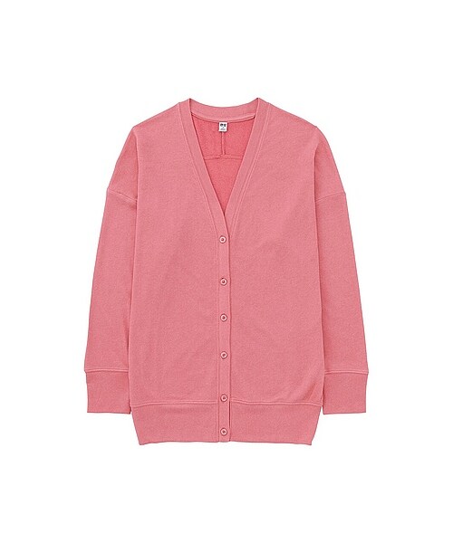 UNIQLO（ユニクロ）の「WOMEN ソフトフレンチテリーカーディガン（長袖）（ニット/セーター・レディース・BLACK/OFF WHITE/NAVY/PINK・M/3XL/XL/S/L/XXL）」の4枚目の写真