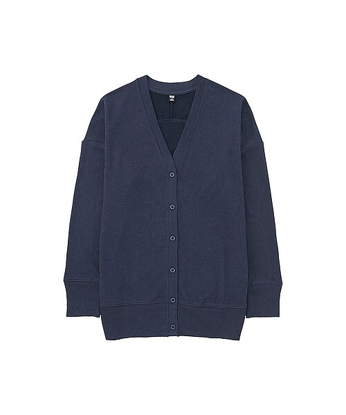 UNIQLO（ユニクロ）の「WOMEN ソフトフレンチテリーカーディガン（長袖）（ニット/セーター・レディース・BLACK/OFF WHITE/NAVY/PINK・M/3XL/XL/S/L/XXL）」の3枚目の写真