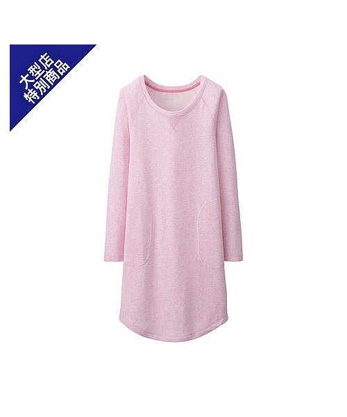 UNIQLO(ユニクロ)の「WOMEN ルームワンピース(長袖)+(ルームウェア/パジャマ・レディース・NAVY/PINK/GRAY/BLACK・L/S/M/XL)」の4枚目の写真