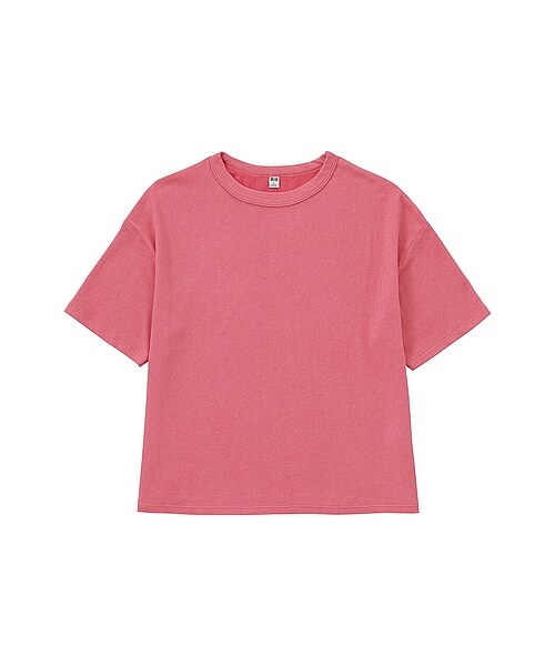 UNIQLO（ユニクロ）の「WOMEN ソフトフレンチテリーT（半袖）（Tシャツ/カットソー・レディース・OFF WHITE/DARK GRAY/OLIVE/BLACK/PINK/BLUE・S/M/L/XL）」の6枚目の写真