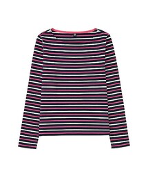 UNIQLO | WOMEN ボーダーボートネックT（長袖）B(Tシャツ/カットソー)
