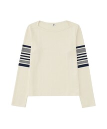 UNIQLO | WOMEN ボーダーボートネックT（長袖）D(Tシャツ/カットソー)