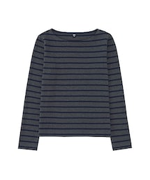 UNIQLO | WOMEN ボーダーボートネックT（長袖）A(Tシャツ/カットソー)