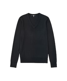UNIQLO | WOMEN エクストラファインメリノVネックセーター（長袖）(ニット/セーター)
