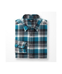 UNIQLO | MEN フランネルチェックシャツ（レギュラーカラー・長袖）D(シャツ/ブラウス)