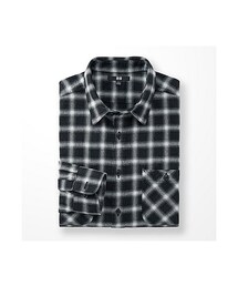 UNIQLO | MEN フランネルチェックシャツ（レギュラーカラー・長袖）F(シャツ/ブラウス)