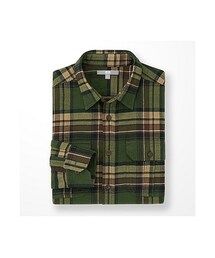 UNIQLO | MEN フランネルチェックシャツ（レギュラーカラー・長袖）56(シャツ/ブラウス)