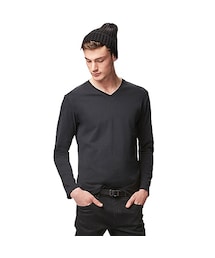 UNIQLO | MEN ソフトタッチVネックT（長袖）＋E(Tシャツ/カットソー)