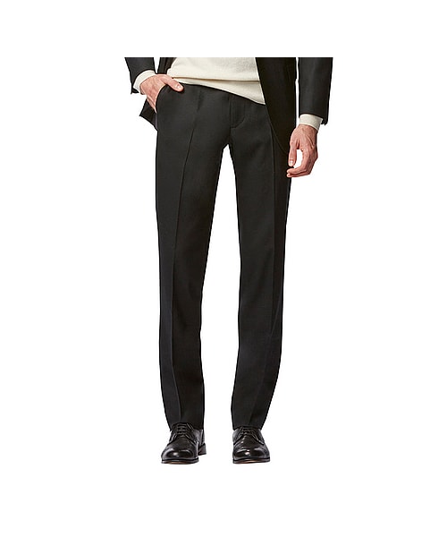 UNIQLO(ユニクロ)の「MEN ストレッチウールノータックパンツ(その他パンツ・メンズ・BLACK/NAVY/DARK GRAY・110/91/79/76/120/88/100/73/115/85/95/82/105)」の1枚目の写真