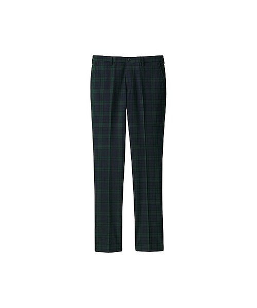 UNIQLO(ユニクロ)の「MEN ヒートテックストレッチスリムフィットノータックパンツ(柄)A(その他パンツ・メンズ・DARK GREEN/WINE・91/76/82/79/88/85/73)」の1枚目の写真