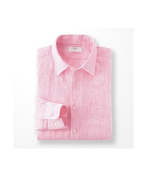 UNIQLO | MEN プレミアムリネンストライプシャツ（長袖）(シャツ/ブラウス)