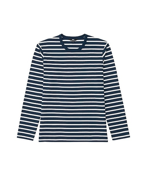 UNIQLO（ユニクロ）の「MEN ボーダーT（長袖）A（Tシャツ/カットソー・メンズ・WHITE/ORANGE/RED/NAVY/BLACK/DARK GREEN/BLUE・4XL/3XL/XL/L/M/S/XXL）」の4枚目の写真