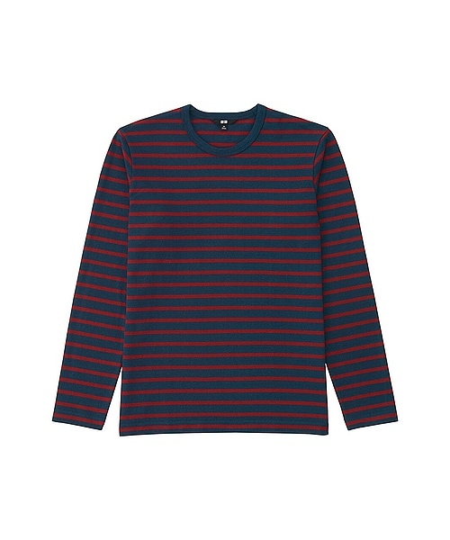 UNIQLO（ユニクロ）の「MEN ボーダーT（長袖）A（Tシャツ/カットソー・メンズ・WHITE/ORANGE/RED/NAVY/BLACK/DARK GREEN/BLUE・4XL/3XL/XL/L/M/S/XXL）」の6枚目の写真