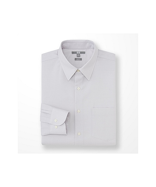 UNIQLO（ユニクロ）の「MEN ファインクロスストレッチスリムフィットドビーシャツ（長袖）C（シャツ/ブラウス・メンズ・BLUE/LIGHT GRAY・3XL/L/4XL/S/M/XL/XXL）」の2枚目の写真