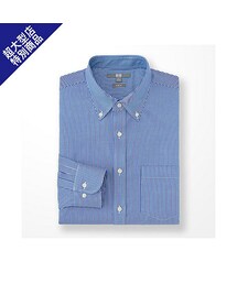 UNIQLO | MEN ファインクロスストレッチスリムフィットストライプシャツ（長袖）C(シャツ/ブラウス)