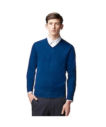 UNIQLO | MEN エクストラファインメリノVネックセーター（長袖）(ニット/セーター)