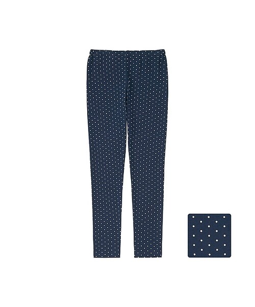 UNIQLO（ユニクロ）の「GIRLS レギンス（ドット・10分丈）（レギンス/スパッツ・キッズ・BLACK 09/BLUE 68・M/XL/S/L）」の2枚目の写真