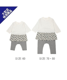 UNIQLO | BABY コーディネートカバーオール（ドット・長袖）＋(ロンパース)