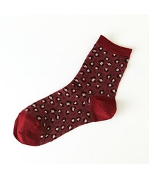 靴下屋（クツシタヤ）の「ヒョウ柄シースルーショートソックス