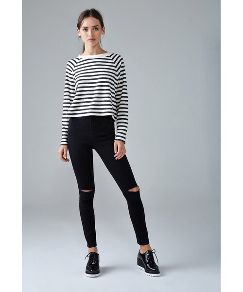 FOREVER 21(フォーエバー トゥエンティーワン)の「FOREVER 21 Ripped Super Skinny Jeans(デニムパンツ・レディース・Black/Gray・24/25/26/27/28/29/30/31)」の5枚目の写真