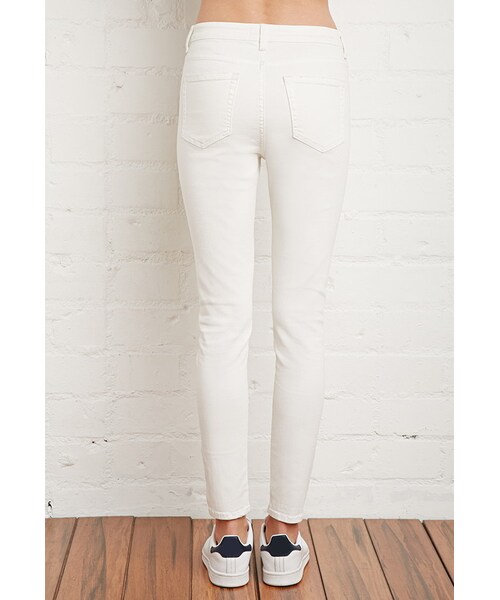 FOREVER 21(フォーエバー トゥエンティーワン)の「FOREVER 21 High-Waisted Skinny Jeans(デニムパンツ・レディース・White・24/25/26/27/28/29/30/31)」の4枚目の写真