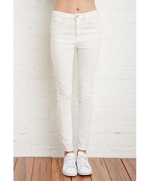 FOREVER 21(フォーエバー トゥエンティーワン)の「FOREVER 21 High-Waisted Skinny Jeans(デニムパンツ・レディース・White・24/25/26/27/28/29/30/31)」の2枚目の写真