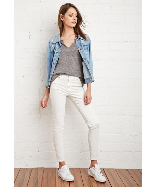 FOREVER 21(フォーエバー トゥエンティーワン)の「FOREVER 21 High-Waisted Skinny Jeans(デニムパンツ・レディース・White・24/25/26/27/28/29/30/31)」の3枚目の写真