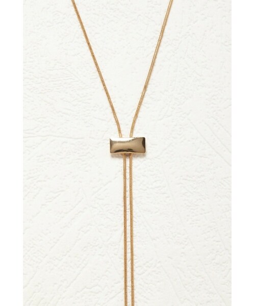 FOREVER 21(フォーエバー トゥエンティーワン)の「FOREVER 21 Bar Charm Bolo Necklace(ネックレス・レディース・Silver/Gold・One size)」の4枚目の写真