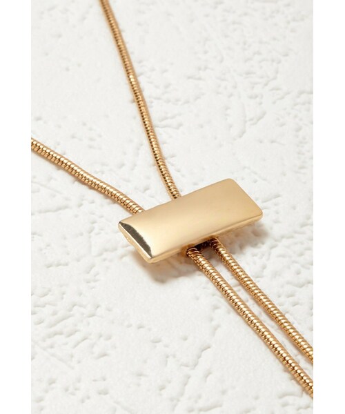 FOREVER 21(フォーエバー トゥエンティーワン)の「FOREVER 21 Bar Charm Bolo Necklace(ネックレス・レディース・Silver/Gold・One size)」の2枚目の写真