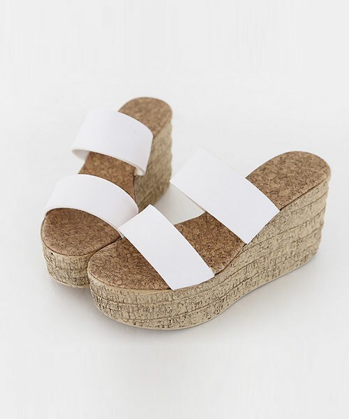 DHOLIC（ディーホリック）の「2ストラップウェッジヒールサンダル（サンダル・レディース・シルバー/ホワイト/ブラック・225/230/235/240/245）」の2枚目の写真