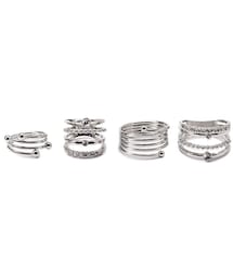 FOREVER 21 | FOREVER 21 Rhinestone Stacked Midi Ring Set(リング)