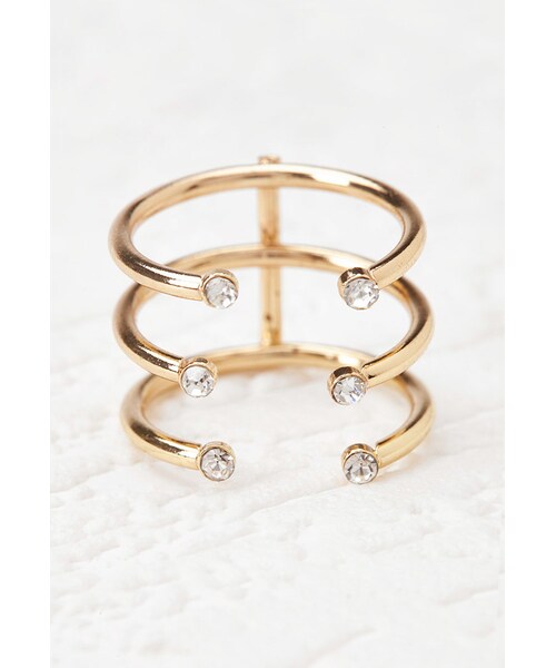 FOREVER 21(フォーエバー トゥエンティーワン)の「FOREVER 21 Cutout Rhinestone Midi Ring(リング・レディース・Gold/Silver・6/7/8)」の4枚目の写真