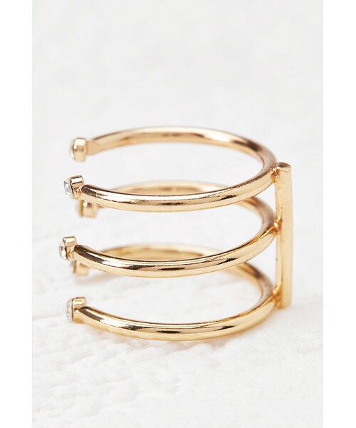 FOREVER 21(フォーエバー トゥエンティーワン)の「FOREVER 21 Cutout Rhinestone Midi Ring(リング・レディース・Gold/Silver・6/7/8)」の6枚目の写真