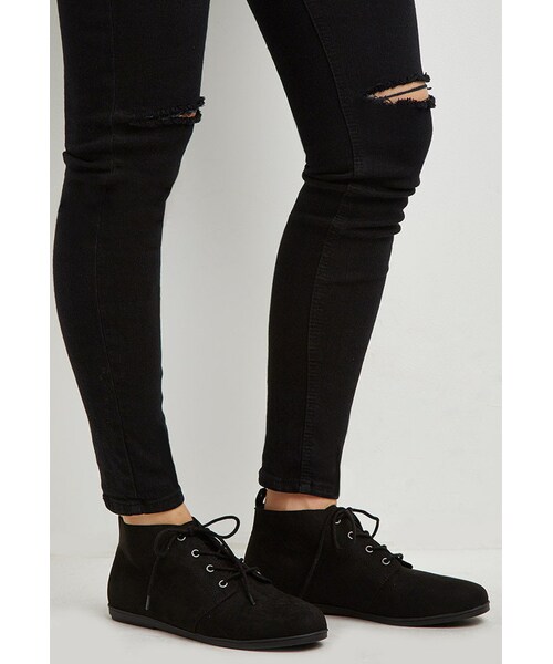 FOREVER 21（フォーエバー トゥエンティーワン）の「FOREVER 21 Faux Suede Low-Top Booties（ブーツ・レディース・Black/Brown/Red・5.5/6/6.5/7/7.5/8/8.5/9/10）」の19枚目の写真