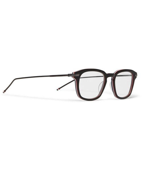 THOM BROWNE(トムブラウン)の「Thom Browne Square-Frame Layered Acetate Optical Glasses(メガネ・メンズ・Black・One Size)」の4枚目の写真