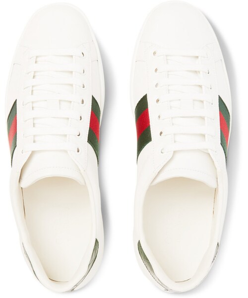 GUCCI（グッチ）の「Gucci Crocodile and Webbing-Trimmed Leather Sneakers（スニーカー・メンズ・White・UK 5 (US 6)/UK 6 (US 7)/UK 7 (US 8)/UK 7.5 (US 8.5)/UK 8 (US 9)/UK 8.5 (US 9.5)/UK 9 (US 10)/UK 9.5 (US 10.5)/UK 10 (US 11)/UK 11 (US 12)/UK 12 (US 13)/UK 13 (US 14)）」の8枚目の写真