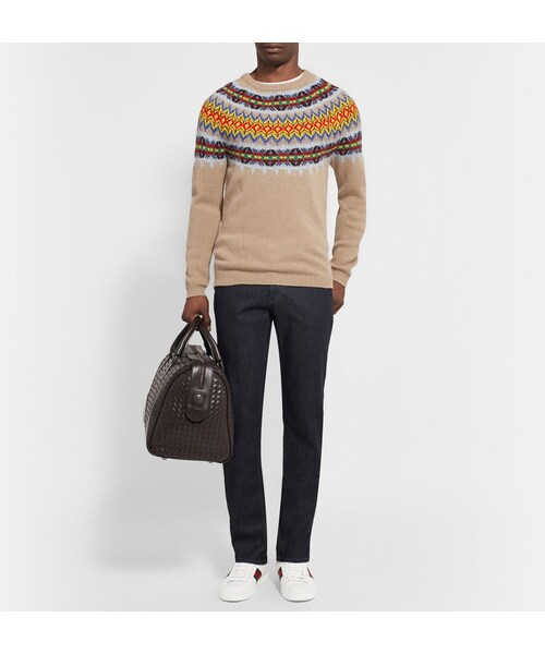 GUCCI（グッチ）の「Gucci Crocodile and Webbing-Trimmed Leather Sneakers（スニーカー・メンズ・White・UK 5 (US 6)/UK 6 (US 7)/UK 7 (US 8)/UK 7.5 (US 8.5)/UK 8 (US 9)/UK 8.5 (US 9.5)/UK 9 (US 10)/UK 9.5 (US 10.5)/UK 10 (US 11)/UK 11 (US 12)/UK 12 (US 13)/UK 13 (US 14)）」の2枚目の写真