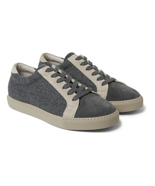BRUNELLO CUCINELLI(ブルネロクチネリ)の「Brunello Cucinelli Suede-Trimmed Felt Sneakers(スニーカー・メンズ・Gray・EU 40 (US 7)/EU 42 (US 9)/EU 42.5 (US 9.5)/EU 43 (US 10)/EU 43.5 (US 10.5)/EU 44 (US 11)/EU 44.5 (US 11.5)/EU 45 (US 12))」の1枚目の写真